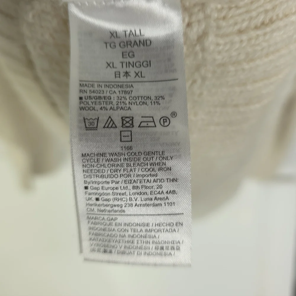 Gap Oversized Cream Wool/alpaca/cotton Blend Sweater XL Tall - Picture 6 of 6